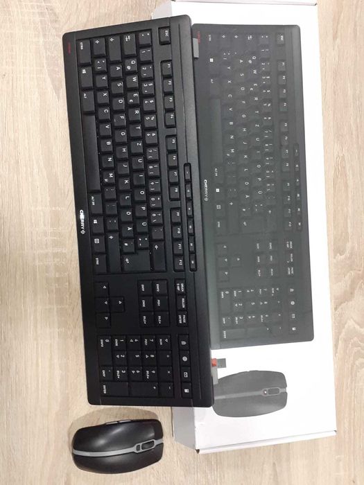 Tastatura si mouse optic Wireless, Cherry, DW 5100, Negru