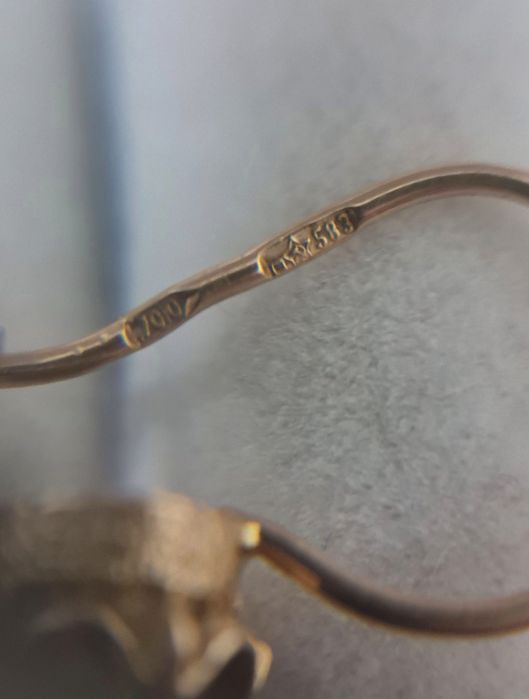 Золотые серьги 583 пробы с рубином