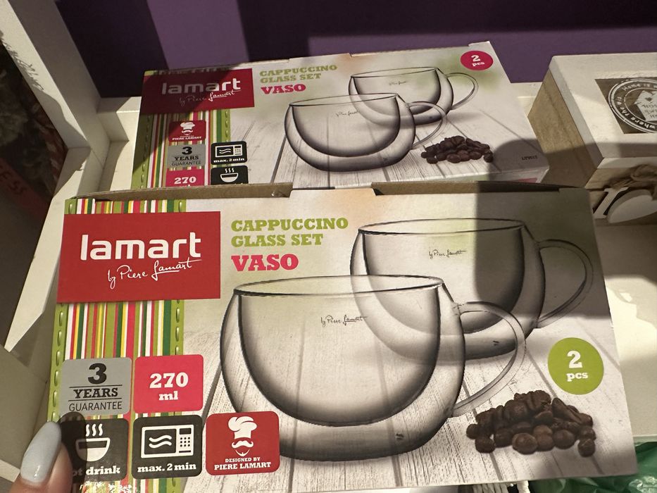 Комплект от 2 чаши, Lamart, 270мл. Термоустойчиво стъкло