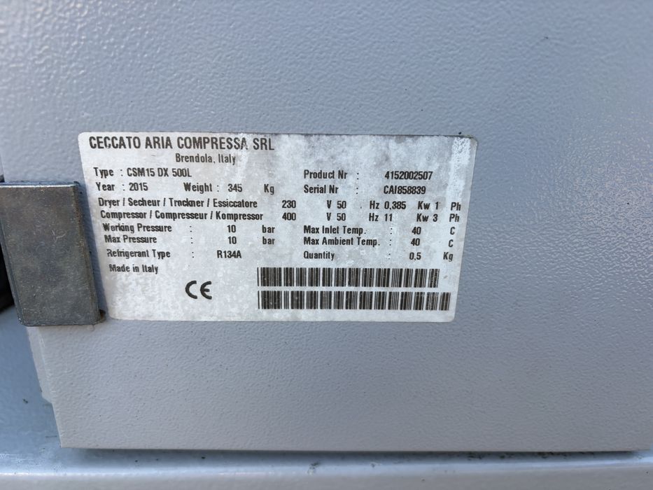 Винтов компресор Ceccato 11kw 500lt и хладилен изсушител