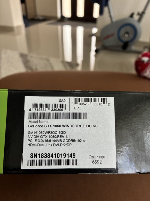 Placa video  GeForce GTX 1060.-6G