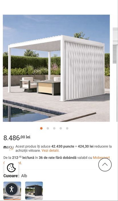 Pergola aluminiu electrica alb