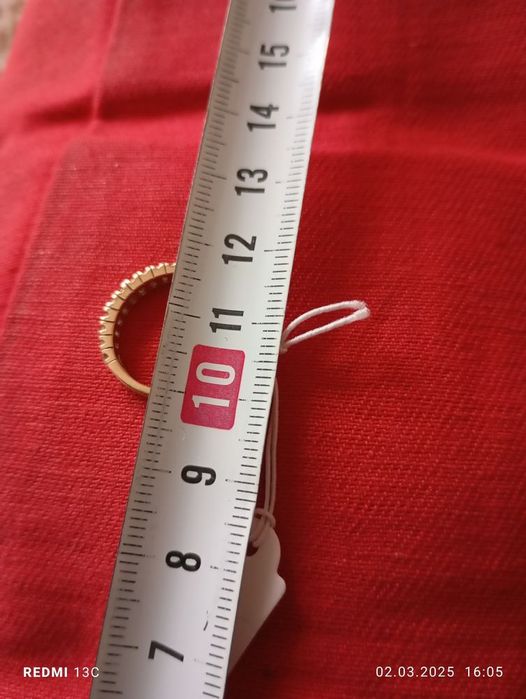 Inel aur cu pietre albe 17 mm diametru