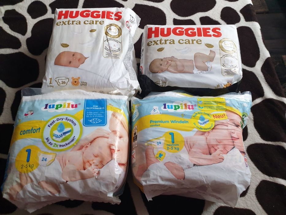Pampersi Huggies, Lupilu și Bebelo, Nr. 1 și 2
