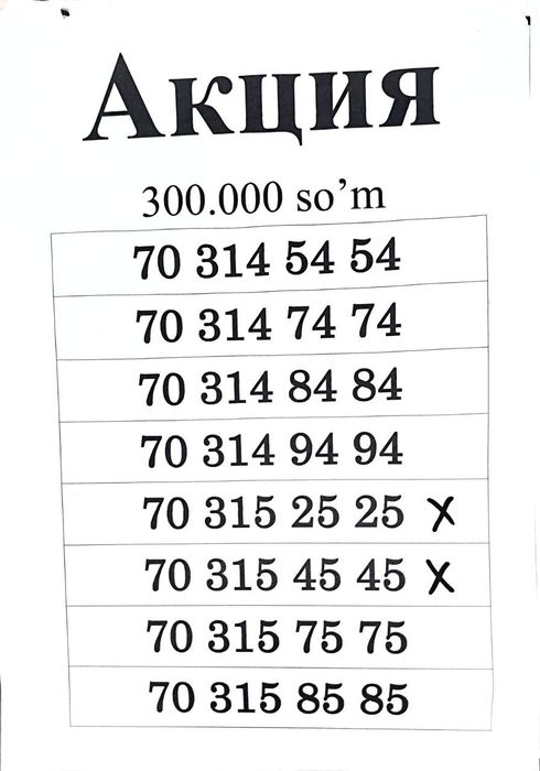 Aksiya sim kartalar sotamiz