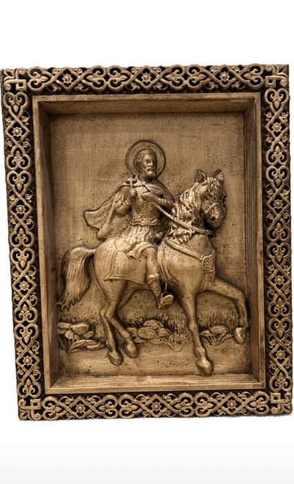 Икона Дърворезба Никола Чудотворец, св.Мина, Александър Невский, Лука