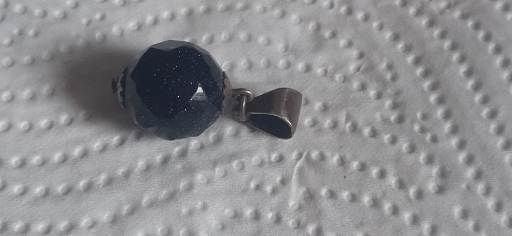 Pandantiv argint cu piatra blue gold stone