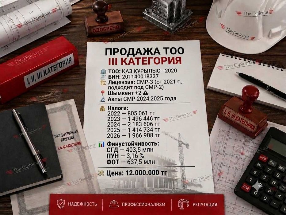 Продам ТОО СМР 3 с фин устойчивостью сгд 403,5 млн