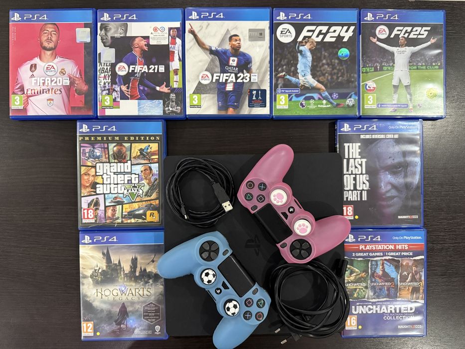 Vând PlayStation 4 + jocuri + 2 controllere personalizate