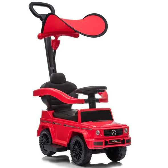 Продавам НЕИЗПОЛЗВАНА Ride-on с дръжка и сенник MERCEDES G350D ЧЕРВЕНА
