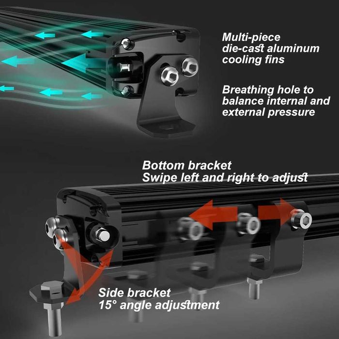 LED бар 106см комбиниран с жълт и бял габарит – T237