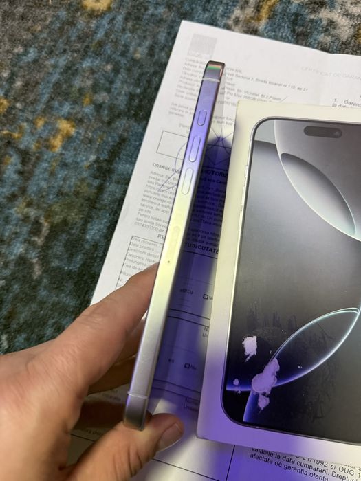 Vand/schimb Iphone 16 Pro Max 256 white Gb 99% garantie Orange ca NOU!