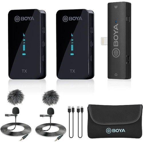 BOYA BY-XM6-S4 двойная беспроводная радиосистема, микрофон для iPhone