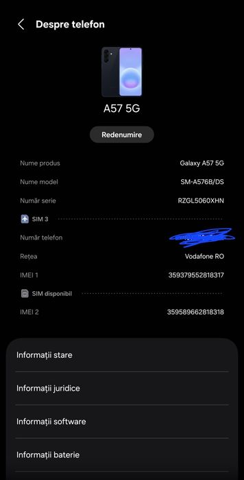 Vand Samsung A57 5G