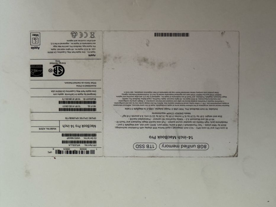 MacBook Pro 14 inch, m3