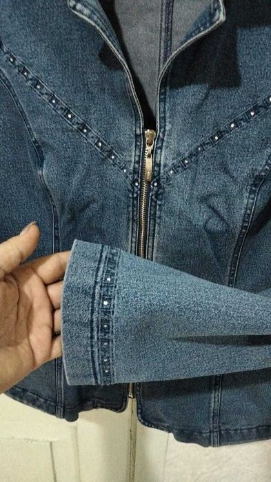 Джинсовый пиджак куртка джинсовка в талию