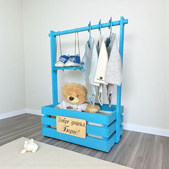 Бебешко гардеробче, Синьо. За кръщение, изписване от родилен дом и др.