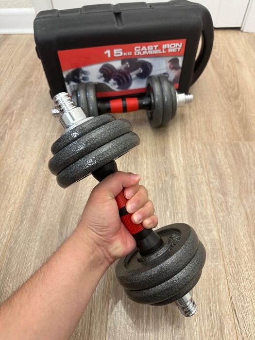 Гантели 15 кг — новые/ разборные/ в кейсе