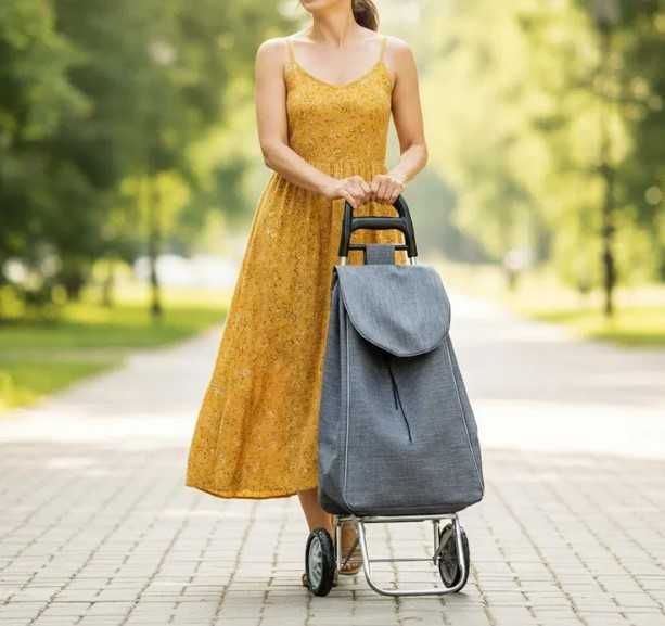 Пазарска количка, голям капацитет 30кг, лека, 28x38x96см, Vilde 489328