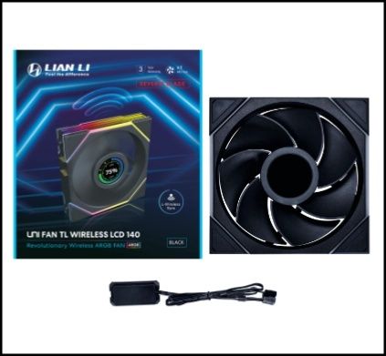 Lian-Li UNI FAN TL120 LCD Wireless Reverse ARGB Black 120mm Fan