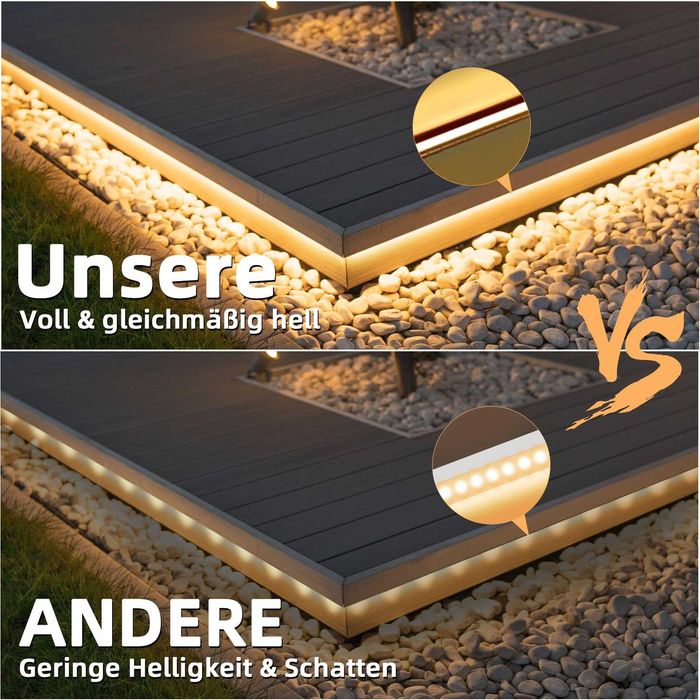 Bandă LED Neon Lamomo 15 m, 3000K Alb Cald, Dimabilă, Waterproof IP65