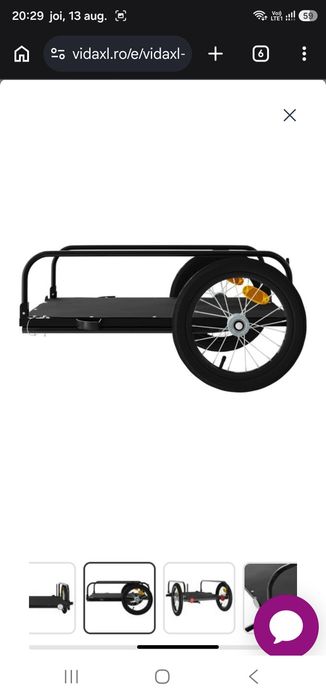 Remorcă de bicicletă, negru, 126x63x34 cm, fier