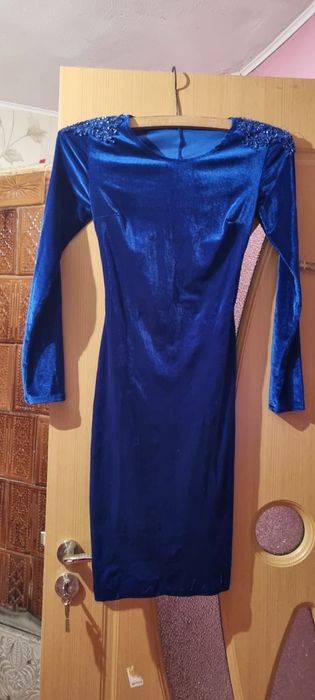 Rochie catifea albastra