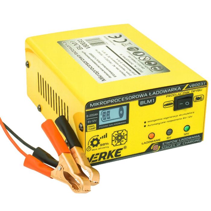 Redresor auto cu microprocesor, 6/12 V 15A, incarcare in 4 etape,