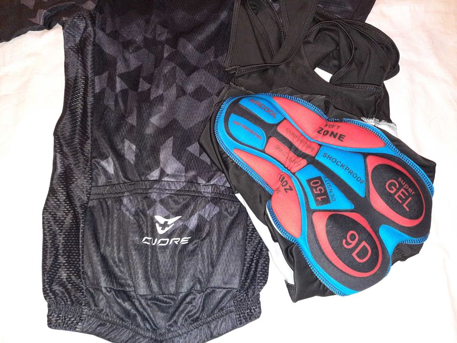 Echipament ciclism Strava alb negru sau rosu set NOU pantaloni tricou