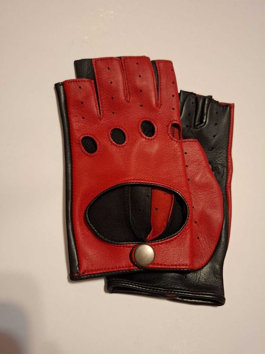 Manusi piele naturala, model degete decupatee