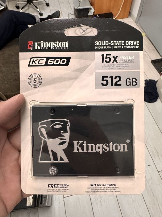SSD Kingston KC600 512 GB SATA III, новый, запечатанный
