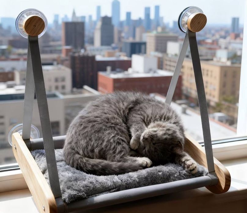 Дървен хамак за котки