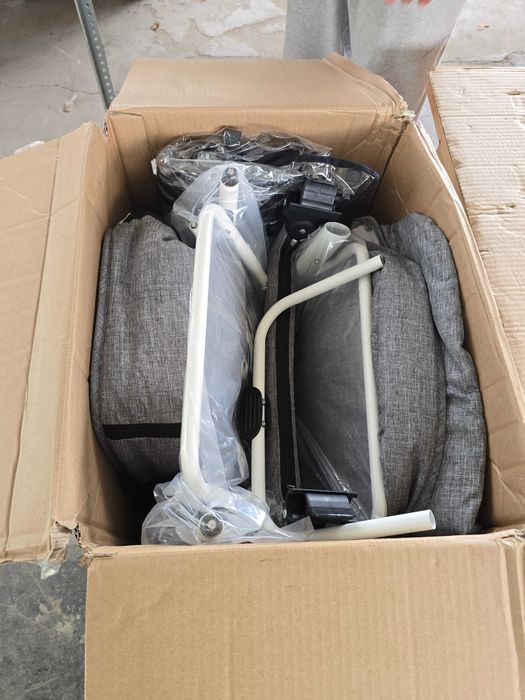 CHIC 4 BABY - Carucior Sibling DUO cu landou si husa de ploaie,  gri