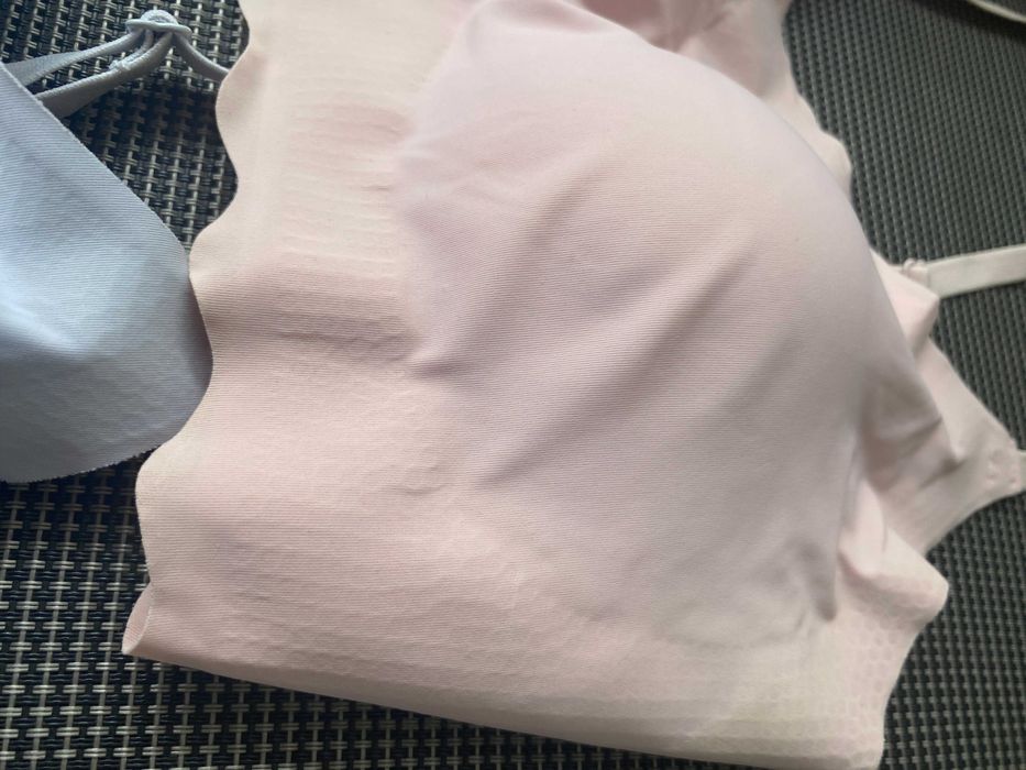 Bustiera/sutien roz pal, gri pal, galben pal, S/M, nou, poliamida