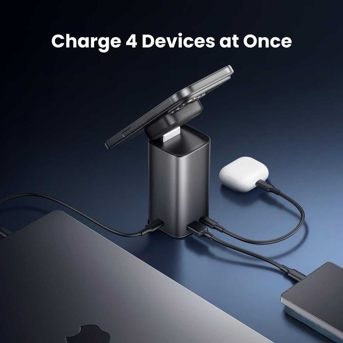 Външна батерия Sharge Magsafe 2 в 1, 15000mAh/55.5Wh, Qi2 15W