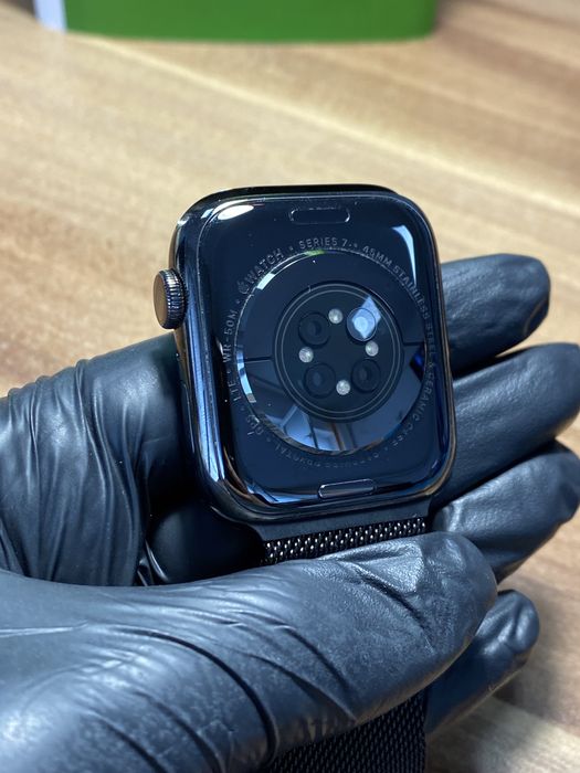 Apple Watch Seria 7 Stainless Steel/45 mm /Black/Sănătate baterie 100%