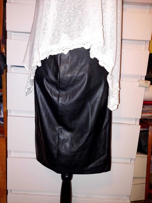 Fusta piele ecologica midi office TRANSPORT GRATUIT