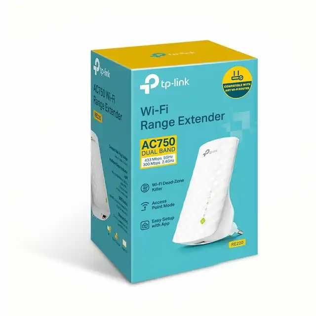 TP-Link Усилитель сигнала Wi‑Fi RE200/220/230/550  с поддержкой Mesh+/