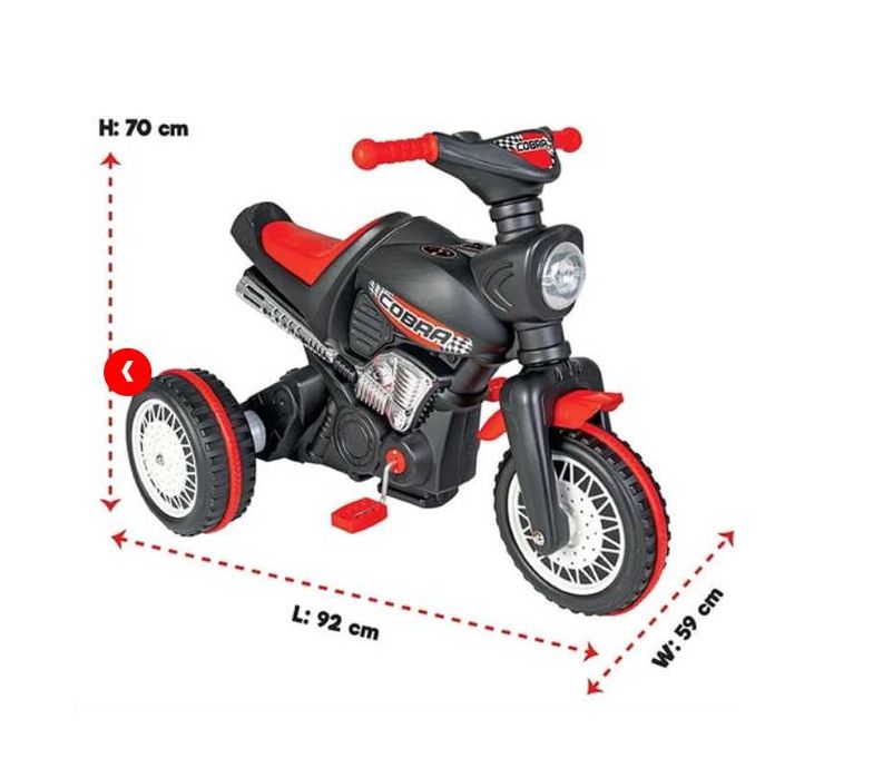 Мотоцикл Cobra с педальным управлением Pilsan-70х92х59 см Доставка ест