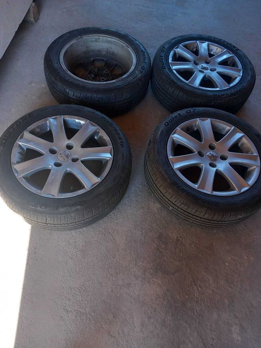Set jante aluminiu si cauciucuri Peugeot 16 inch cu 4 prezoane