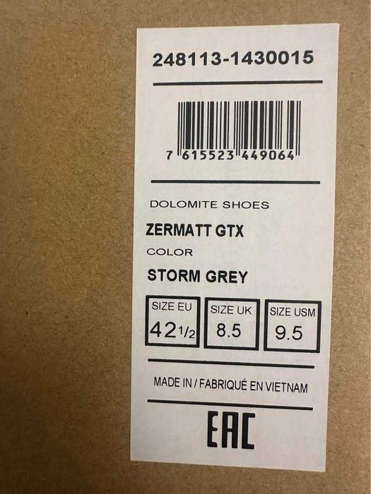 Чисто нови туристически обувки Dolomite Zermatt GTX Vibram