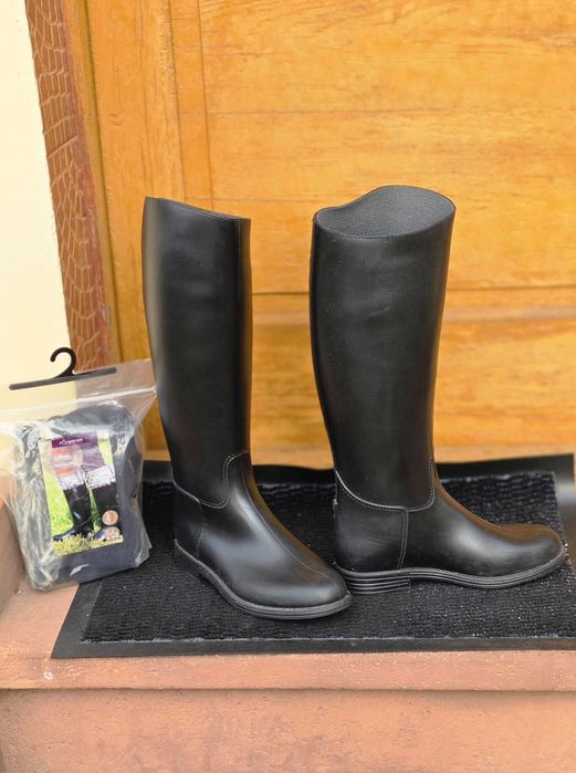 Cizme echitație de damă cu blăniță detașabilă