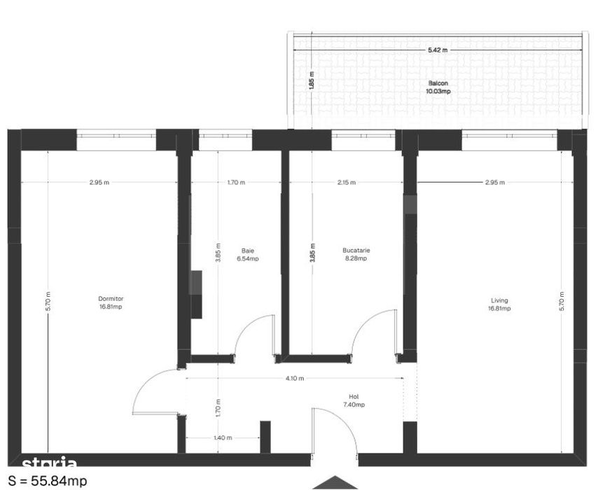 Apartament 2 camere+ balcon, 56 mp, zona Ghirodei — fotografia 1