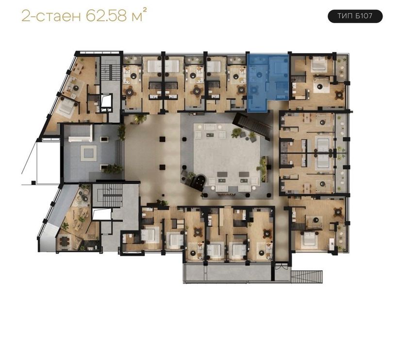 Двустаен апартамент в премиум комплекс Emerald Residence, кк Чайка