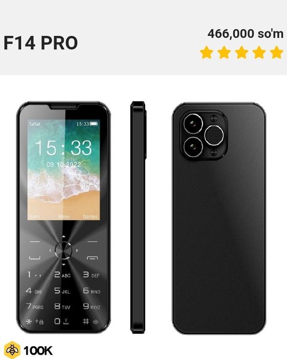 F14 pro knopkali IPHONE 13 PRO ko'rinish