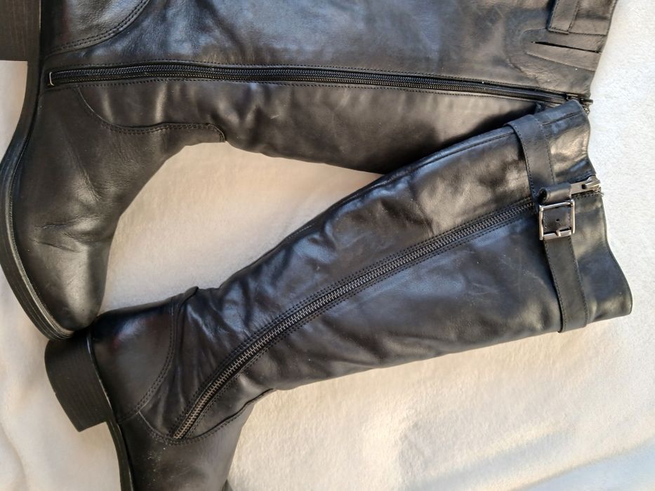 Високи ботуши естествена кожа 39