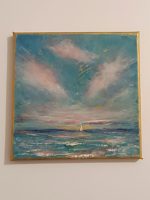 Hand Painting  20/20 cm, Blue Odyssey No 1.