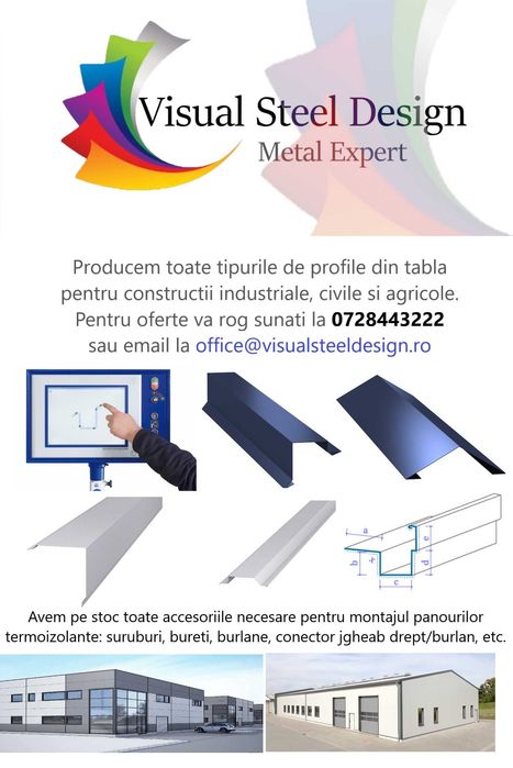 Coama, sistem pluvial, accesorii hala, profil Z, tinichigerie panouri