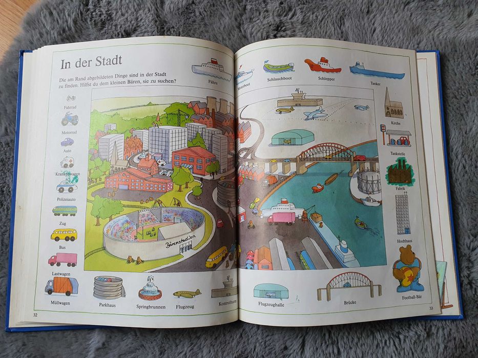 Carte mare cu imagini color in limba germana. Ursuletul la grădinita.