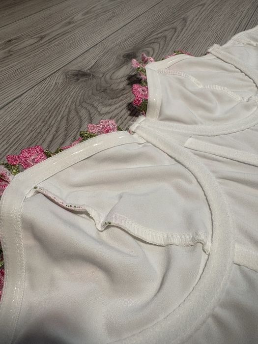 corset alb floral